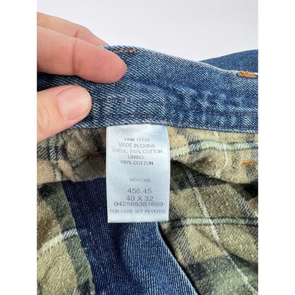 EUC Polar King by Key Flannel Lined Carpenter Cargo Blue Denim Men's Jeans 40X30 - Picture 8 of 11